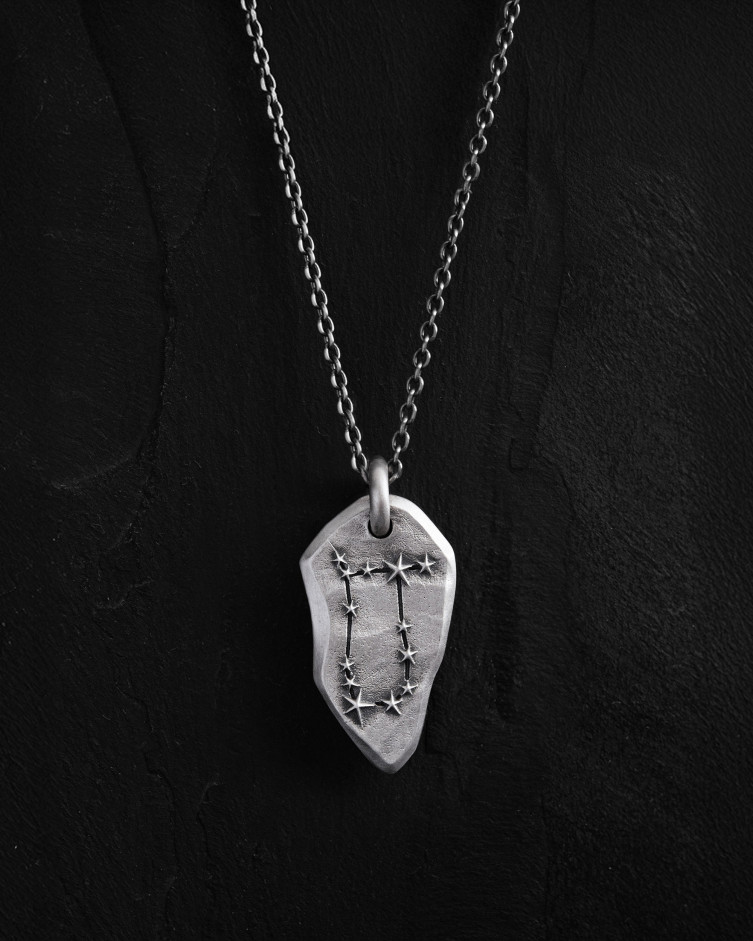 Anhänger STERNBILD ZWILLINGE an einer Kette in Sterlingsilber