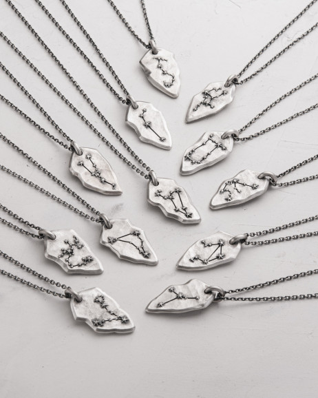 Anhänger STERNBILD ZWILLINGE an einer Kette in Sterlingsilber  8