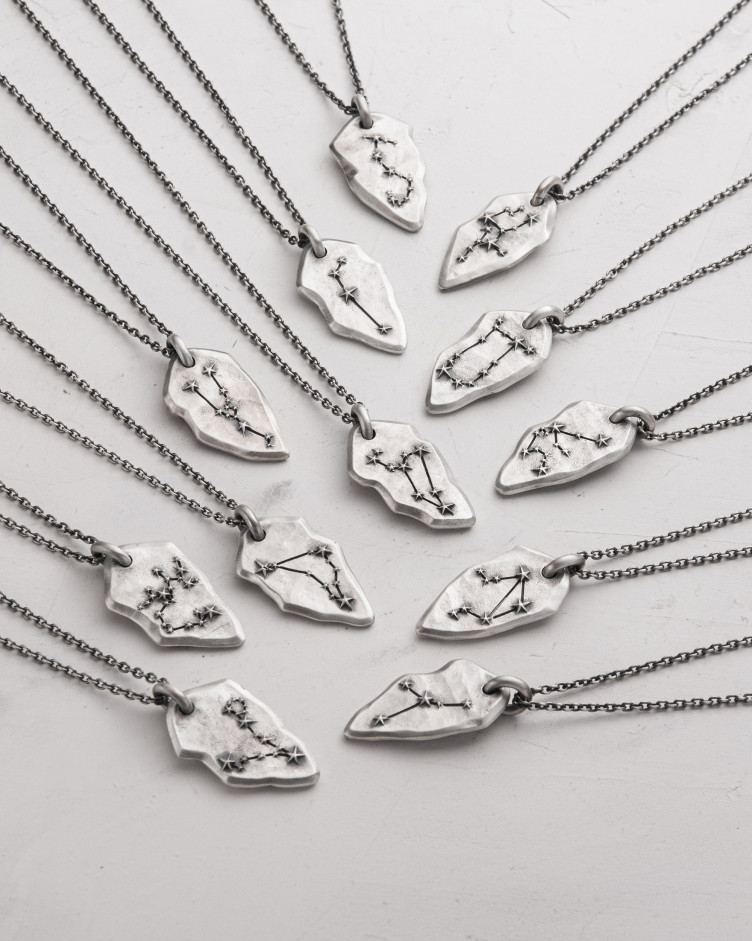 Anhänger STERNBILD ZWILLINGE an einer Kette in Sterlingsilber 8