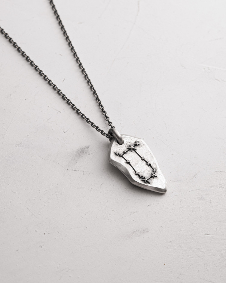 Anhänger STERNBILD ZWILLINGE an einer Kette in Sterlingsilber 10