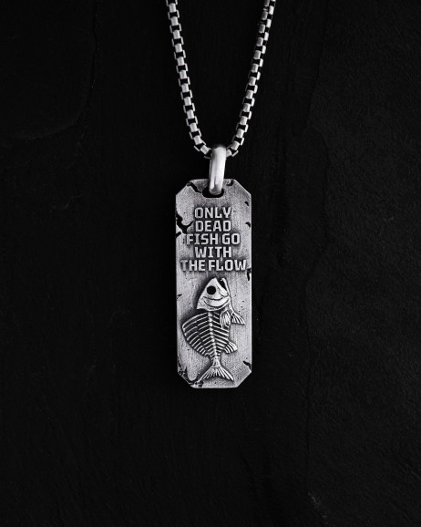 Anhänger GEGEN DEN STROM in Sterlingsilber