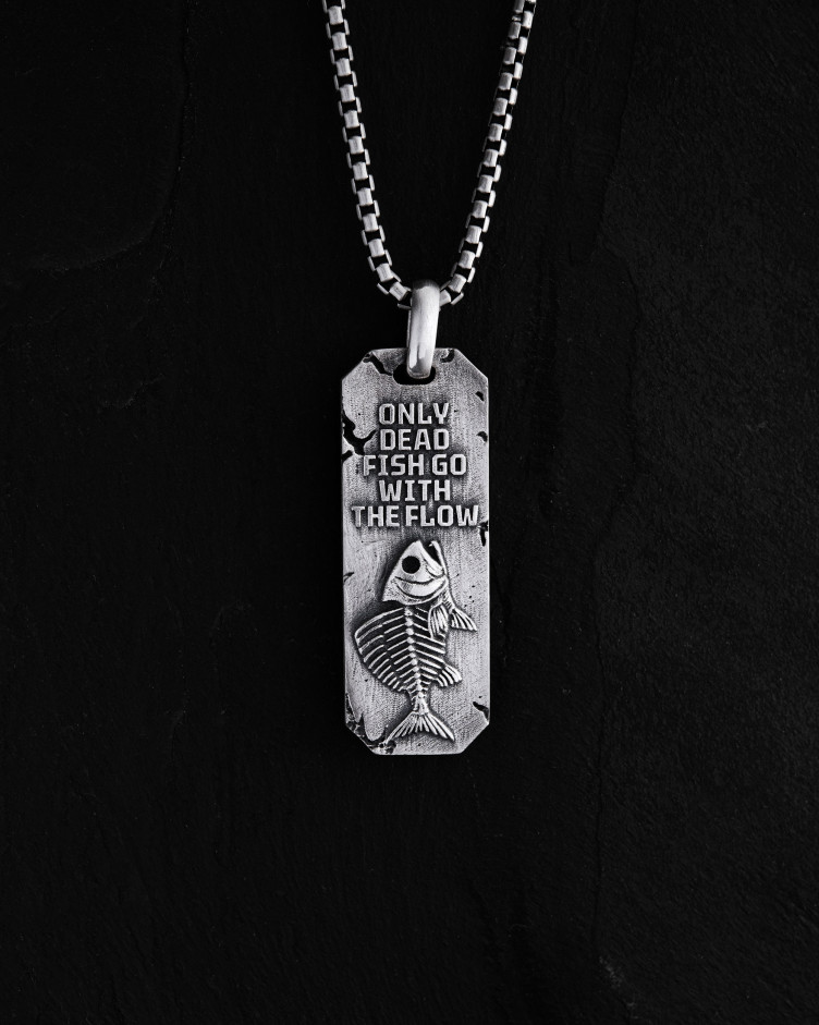 Anhänger GEGEN DEN STROM in Sterlingsilber