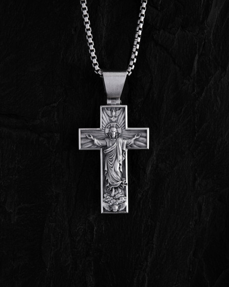 Kreuz AUFFAHRT JESU CHRISTI in Sterlingsilber