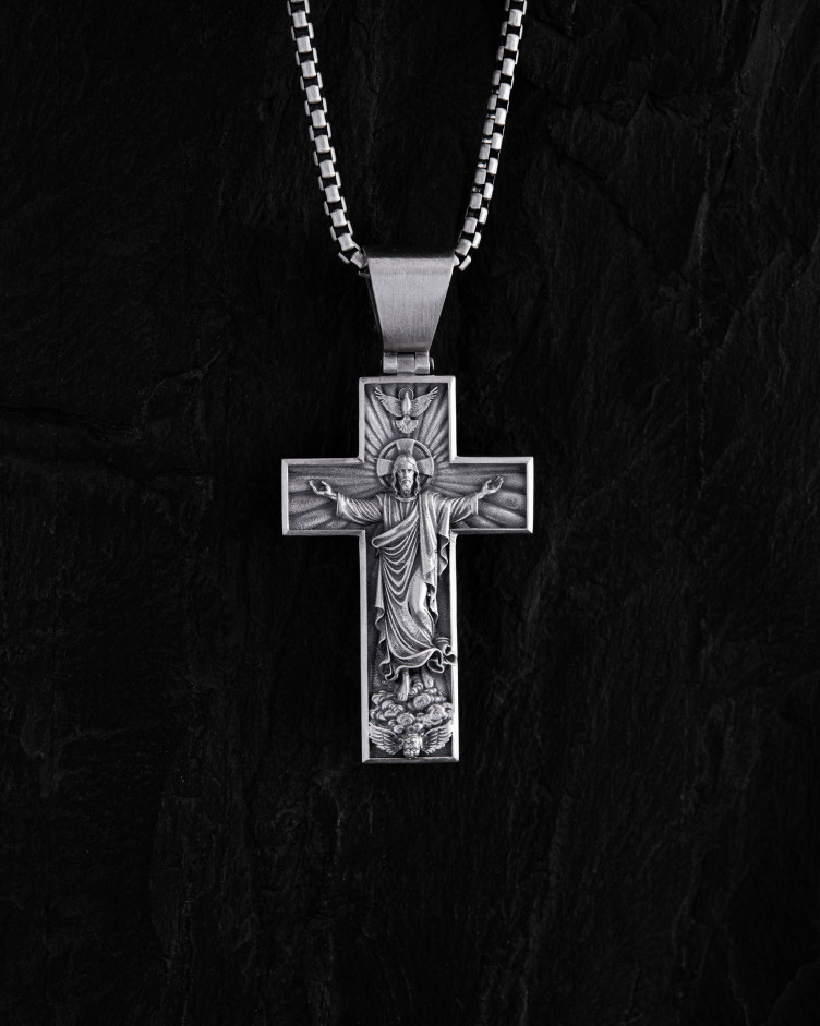 Kreuz AUFFAHRT JESU CHRISTI in Sterlingsilber