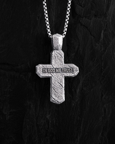 Kreuz KALVARIENKREUZ. AUF GOTT VERTRAUEN WIR in Sterlingsilber 3