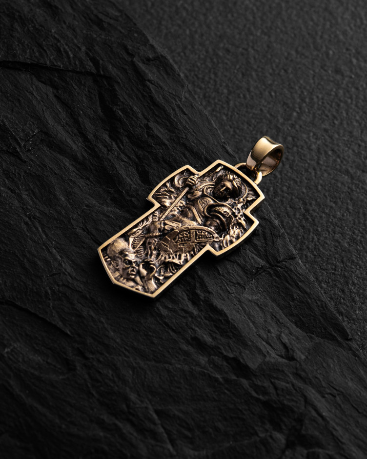 Kreuz ERZENGEL MICHAEL (Gelbgold) 5