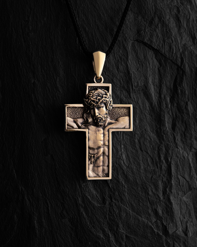 Kreuz ERLÖSUNG. JESUS ​​CHRISTUS (Gelbgold) 3