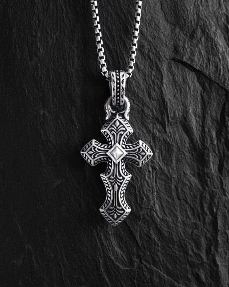 Kreuz INITIUM ET FINIS in Sterlingsilber 2