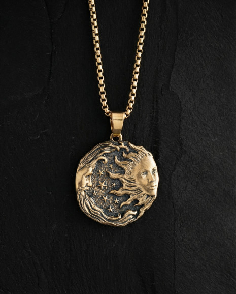 Anhänger SONNE, MOND UND STERNE (585er Gelbgold)