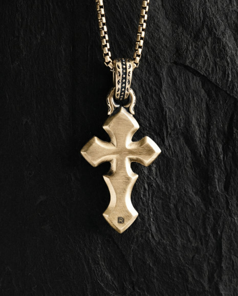 Kreuz INITIUM ET FINIS (585er Gelbgold) 3