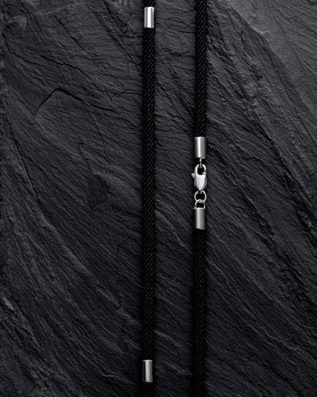 Seidenschnur mit Weißgoldeinsätzen