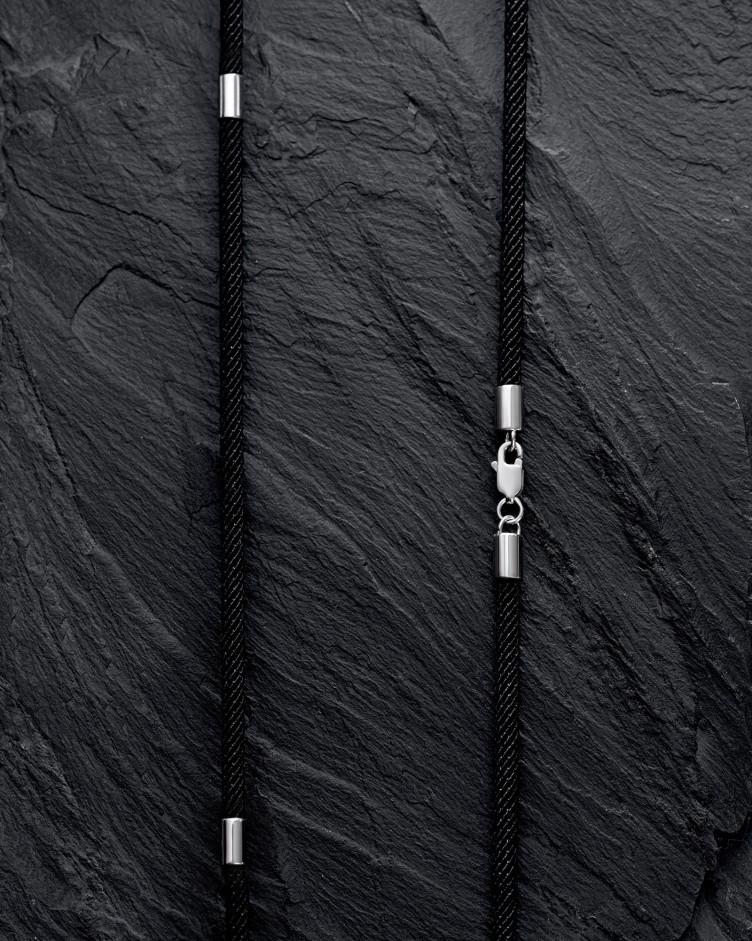 Seidenschnur mit Weißgoldeinsätzen 3