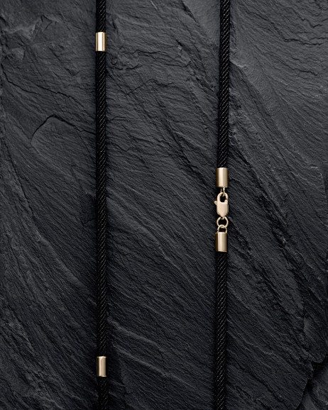 Seidenschnur mit Gelbgoldeinsätzen 3