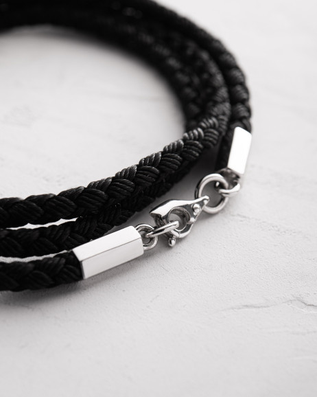 Seidenschnur FACET mit Weißgoldeinsätzen 4