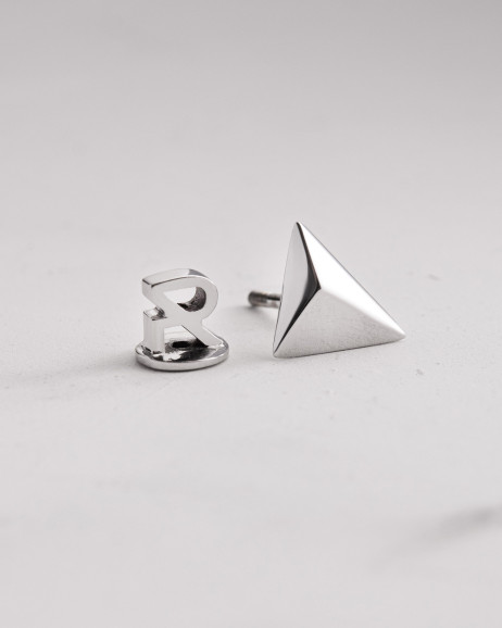 Einelohrstecker PYRAMIDE (Weißgold) 5