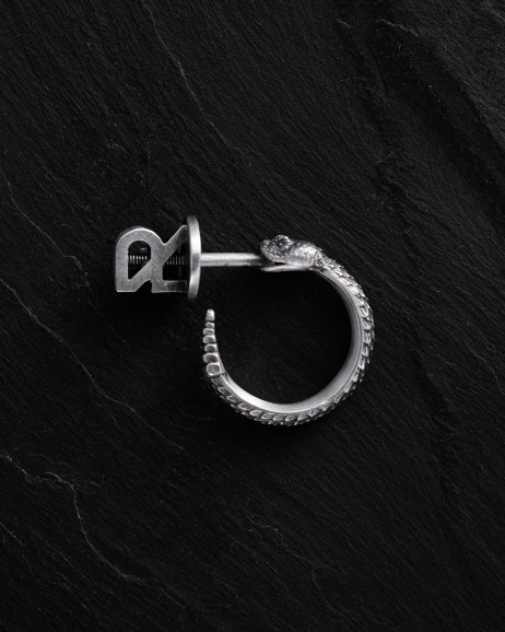 Einzelohrstecker RATTLESNAKE in Sterlingsilber
