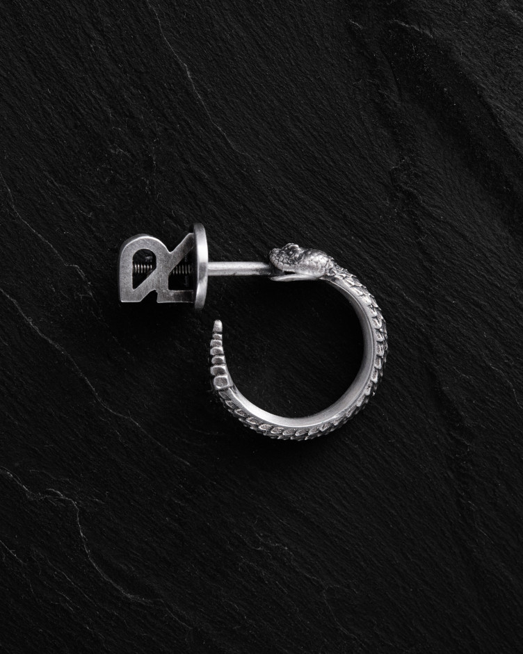 Einzelohrstecker RATTLESNAKE in Sterlingsilber