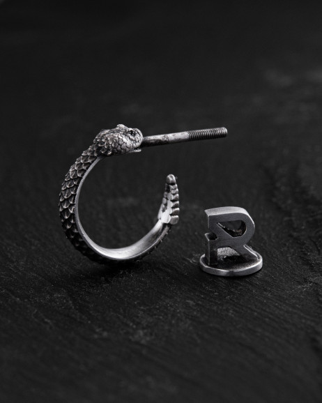 Einzelohrstecker RATTLESNAKE in Sterlingsilber 3