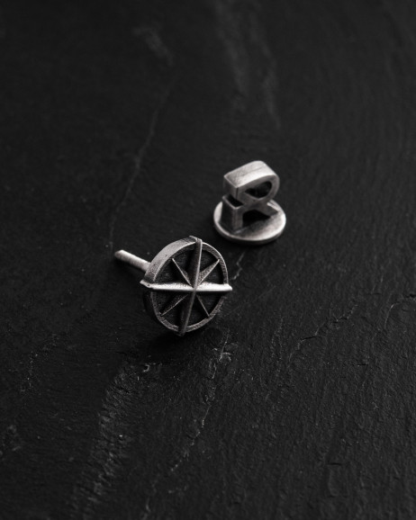 Einzelohrstecker KOMPASS in Sterlingsilber 2