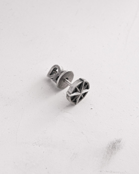 Einzelohrstecker KOMPASS in Sterlingsilber 7