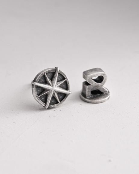 Einzelohrstecker KOMPASS in Sterlingsilber 3