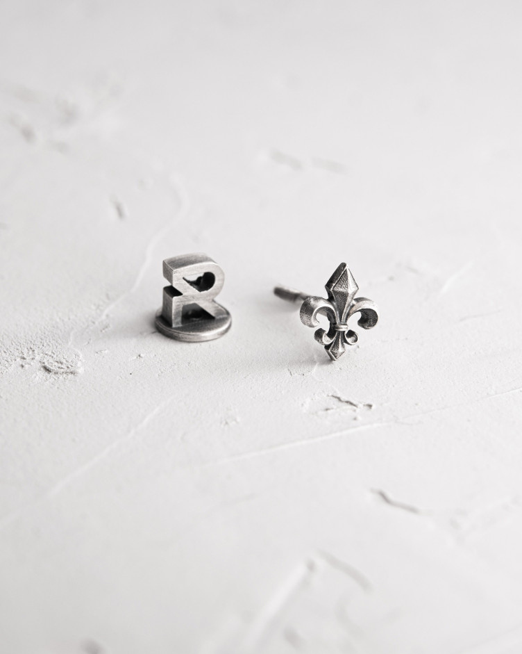 Ohrring - Ring FLEUR DE LIS in Sterlingsilber 3496