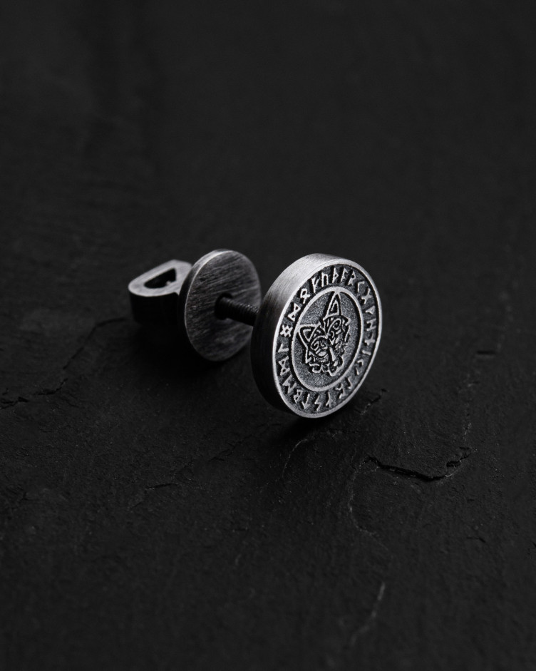 Ohrring - Ring WOLF. RUNES in Sterlingsilber 3