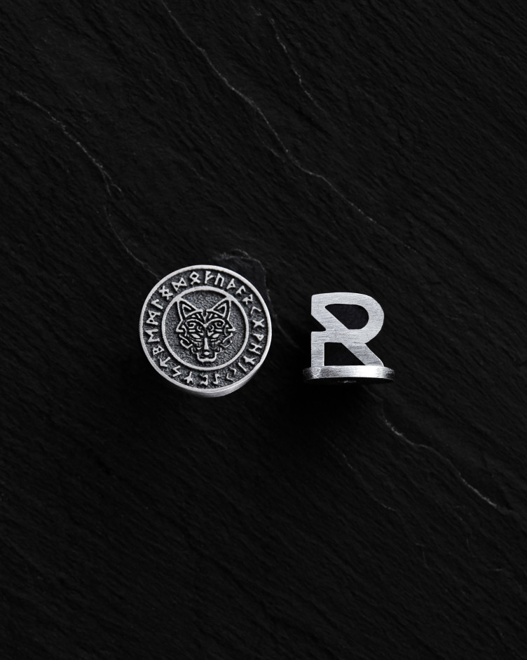 Ohrring - Ring WOLF. RUNES in Sterlingsilber