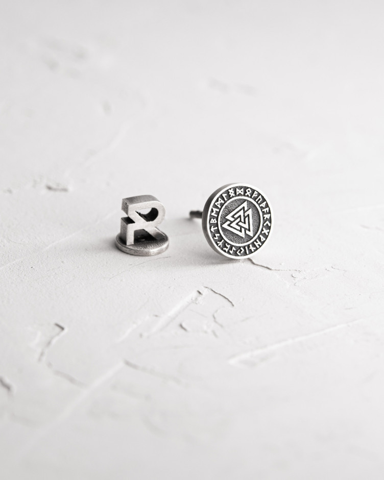 Ohrring - Ring VALKNUT. RUNES in Sterlingsilber 4