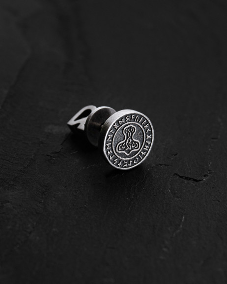Ohrring - Ring THOR'S HAMMER. RUNES in Sterlingsilber 3