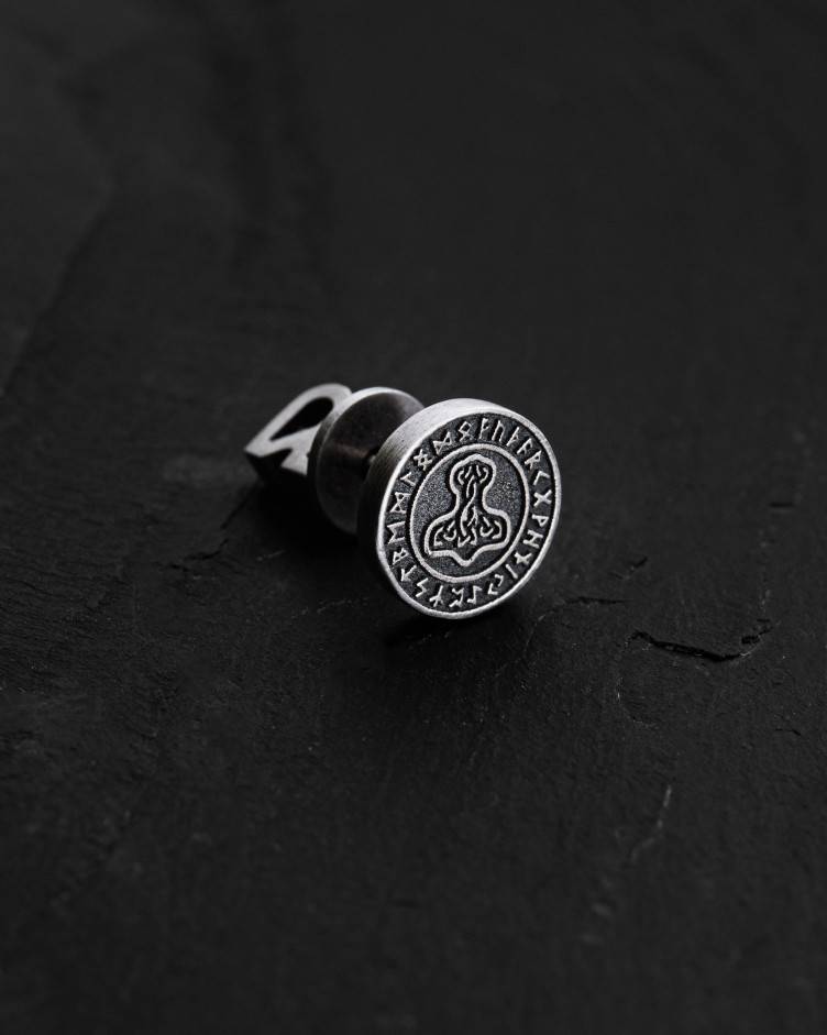 Ohrring - Ring THOR'S HAMMER. RUNES in Sterlingsilber 3