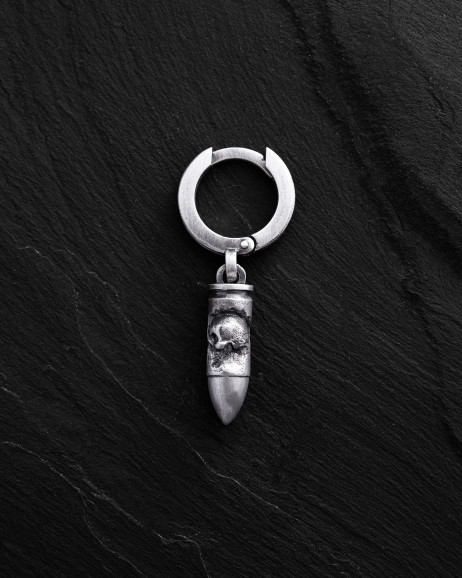 Einzelohrstecker BULLET. MEMENTO MORI in Sterlingsilber