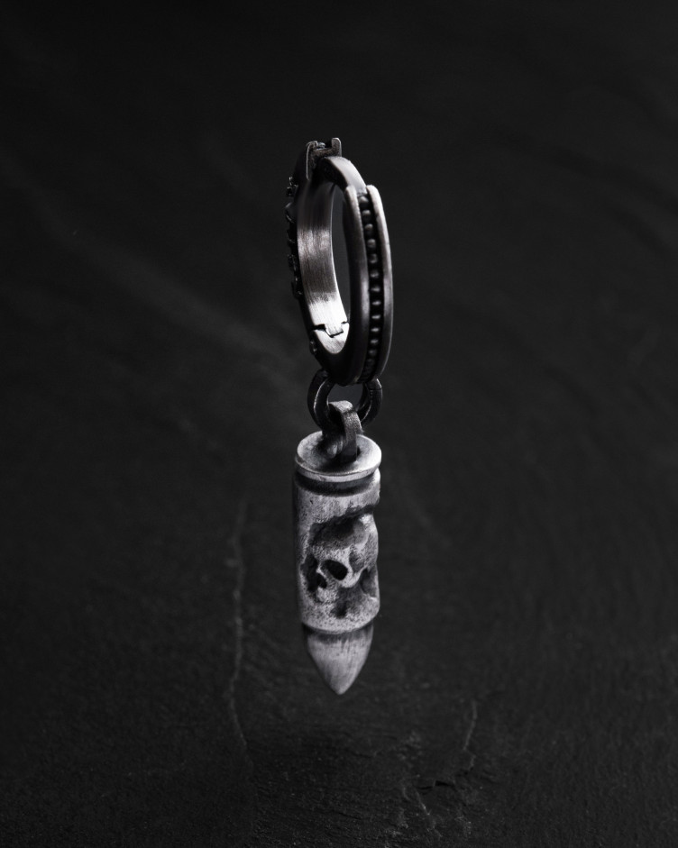 Einzelohrstecker BULLET. MEMENTO MORI in Sterlingsilber