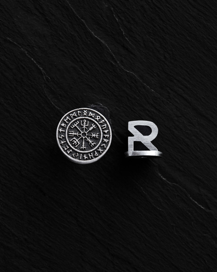Ohrring - Ring VEGVISIR. RUNES in Sterlingsilber