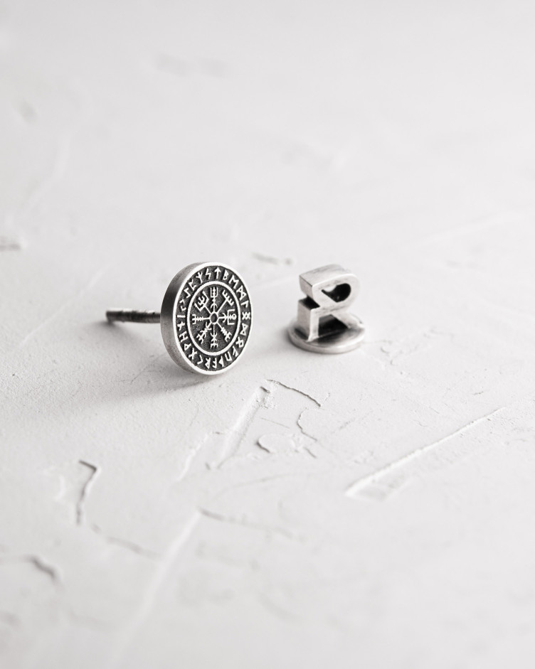 Ohrring - Ring VEGVISIR. RUNES in Sterlingsilber 5