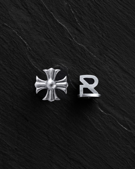 Einzelohrstecker CROIX DES TEMPLIERS in Sterlingsilber