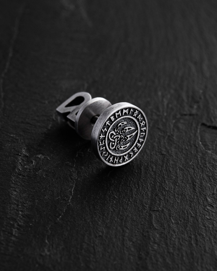 Einzelohrstecker BEAR'S PAW. RUNES in Sterlingsilber 3