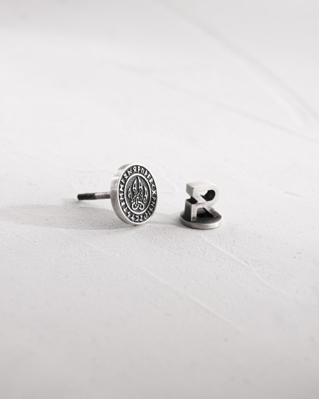 Einzelohrstecker BEAR'S PAW. RUNES in Sterlingsilber 5