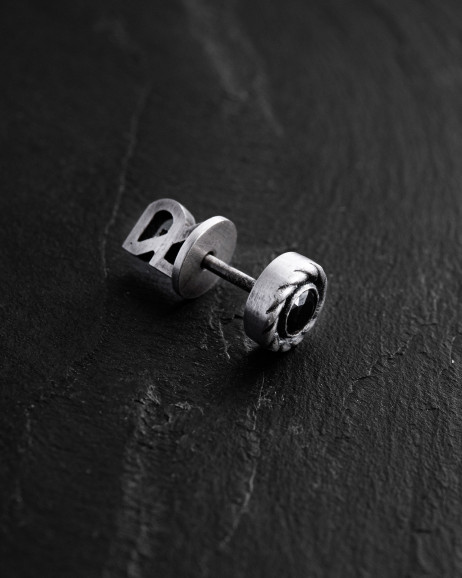 Einzelohrstecker REEKS. BLACK STONE in Sterlingsilber 3