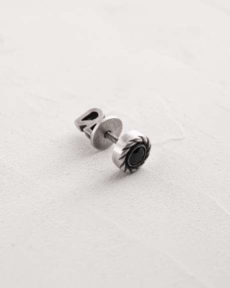 Einzelohrstecker REEKS. BLACK STONE in Sterlingsilber 5