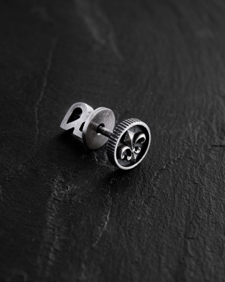 Einzelohrstecker FLEUR DE LIS in Sterlingsilber 3