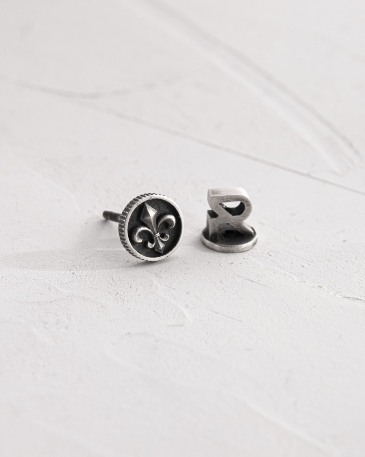Einzelohrstecker FLEUR DE LIS in Sterlingsilber 7