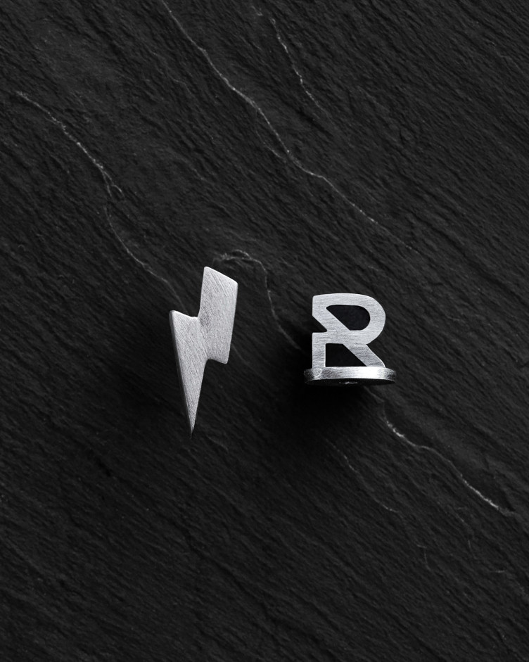 Einzelohrstecker LIGHTNING in Sterlingsilber