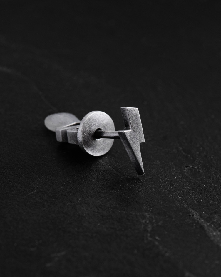 Einzelohrstecker LIGHTNING in Sterlingsilber 3