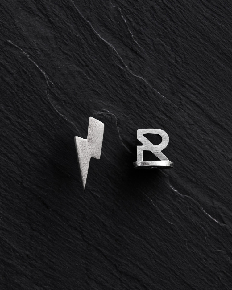 Einzelohrstecker LIGHTNING in Sterlingsilber