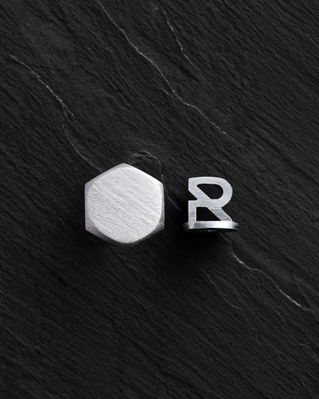 Einzelohrstecker HEXAGON in Sterlingsilber