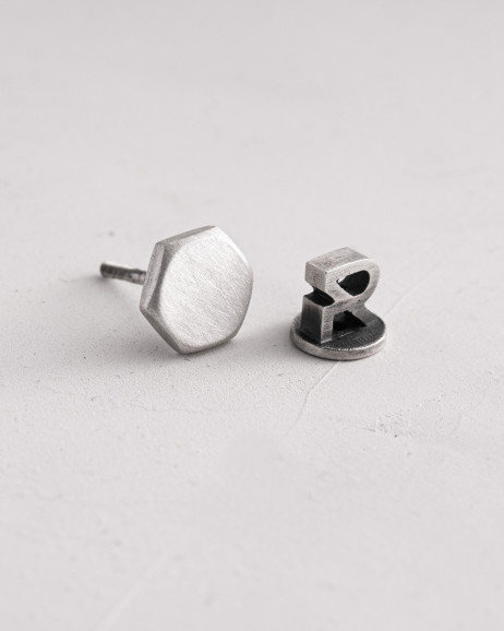 Einzelohrstecker HEXAGON in Sterlingsilber 5