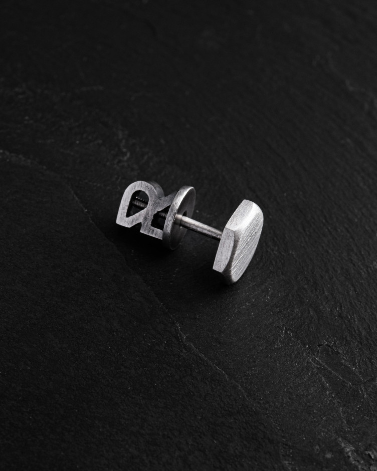 Einzelohrstecker HEXAGON in Sterlingsilber 3