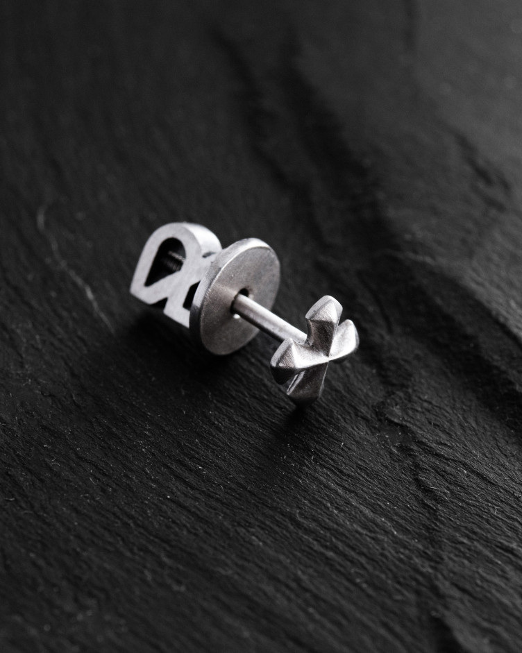 Einzelohrstecker CROSS PATTÉE in Sterlingsilber 2