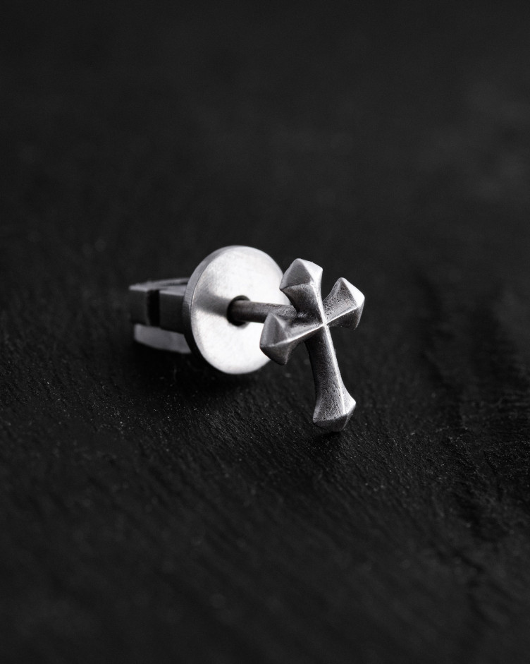 Einzelohrstecker CROCETTA in Sterlingsilber 2